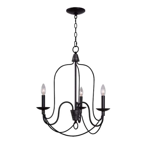 Home Decorators Collection Rivy West 3-Light Oil Rubbed Bronze with Silver Highlights Chandelier