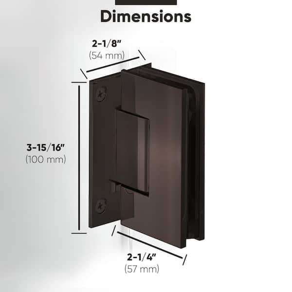 Shower Door Hinge in Heavy Duty Short Back Plate with Chrome Finish Pack of  1