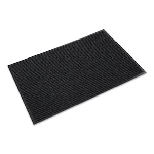 Needle-Rib Charcoal 48 in. x 72 in. Polypropylene Wiper/Scraper Commercial Floor Mat