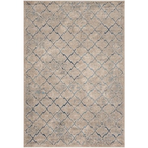 Brentwood Light Gray/Blue 6 ft. x 9 ft. Distressed Border Area Rug