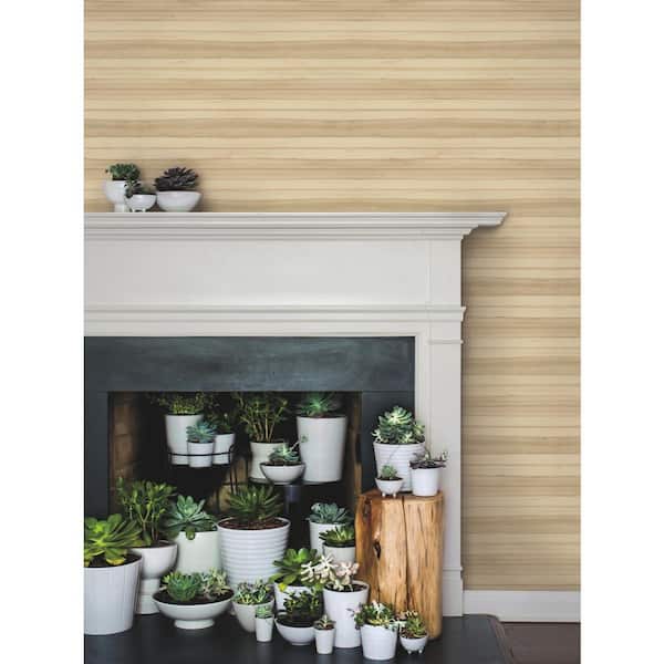 Pandora Leaf Oak Brown Matte Pre-pasted Paper Wallpaper 60.75 sq. ft