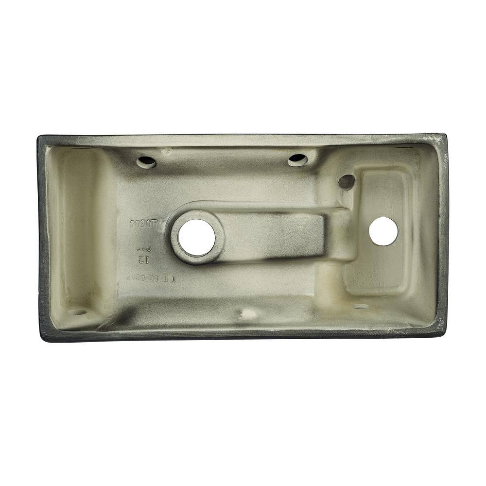 Matte Black Rectangular Ceramic Wall-Mounted Sink with Left Side Faucet
