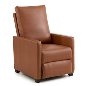 Lois Brown Faux Leather Square Arm Manual Recliner