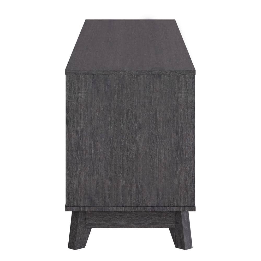 Gray Wood Grain TV Stand with Drawers for TVs up to 85"