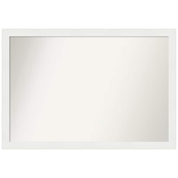 Amanti Art Vanity White Narrow 45.5 in. x 31.5 in. Custom Non-Beveled Recycled Polystyrene Framed Bathroom Vanity Wall Mirror