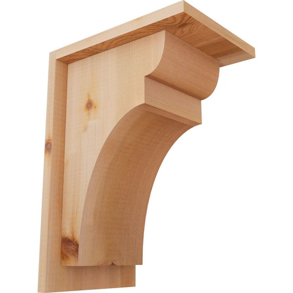 Ekena Millwork 7-1/2 in. x 10 in. x 14 in. Western Red Cedar Yorktown Smooth Corbel with Backplate