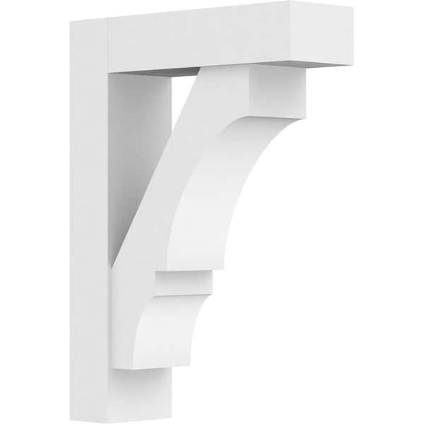 Ekena Millwork Standard Balboa 5 in. W x 22 in. H x 16 in. D Signature Urethane Polyurethane Bracket With Block Ends