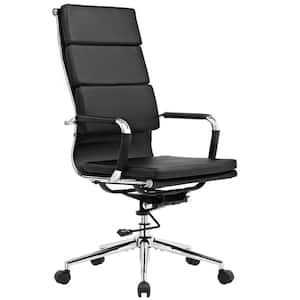 Office Desk Chair Faux Leather High Back Ergonomic Chair with Wheels Adjustable Height Modern Executive Chair,Black