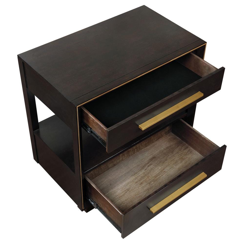 Durango Smoked Peppercorn 2-Drawer Transitional Nightstand