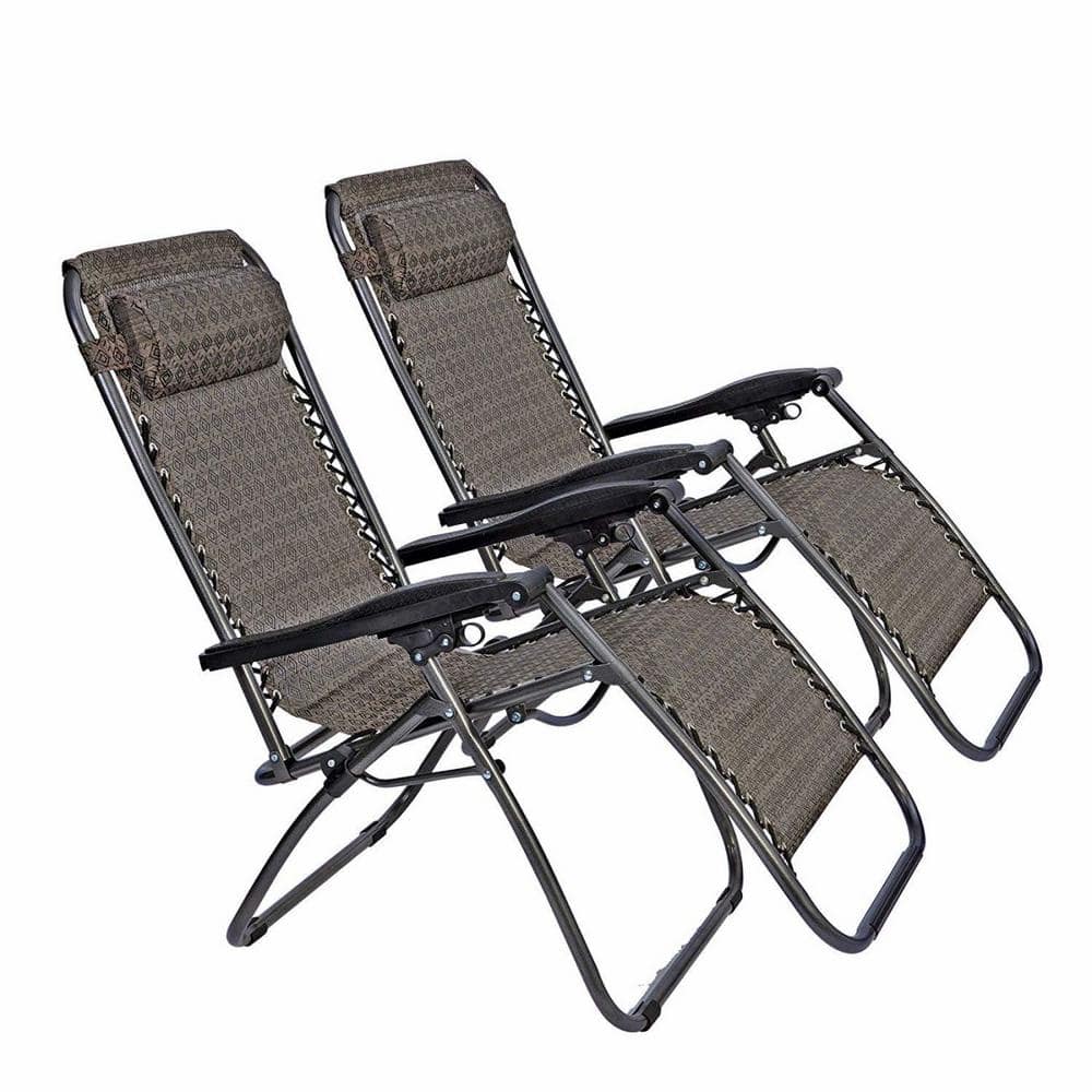 Amucolo Gray Adjustable Folding Recliner Zero Gravity Chair Patio ...