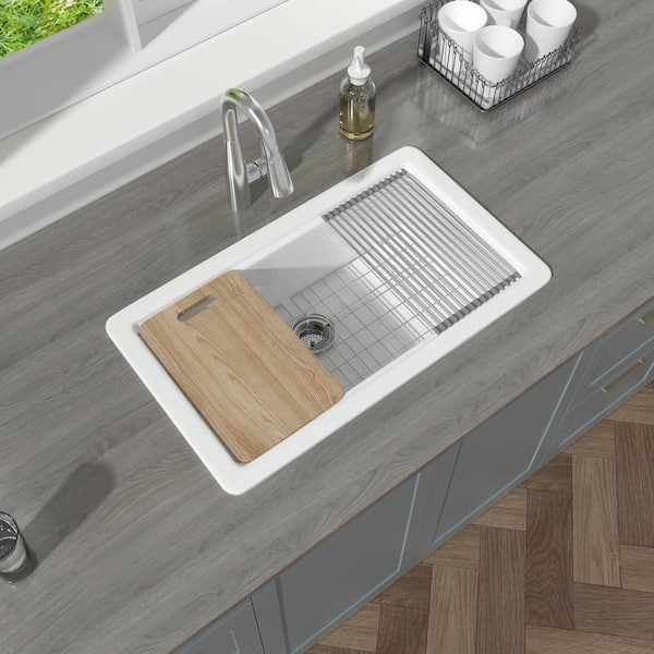 Workstation Sink Accessory - 15 Dishwasher Safe White Cutting Board ( –  Create Good Sinks