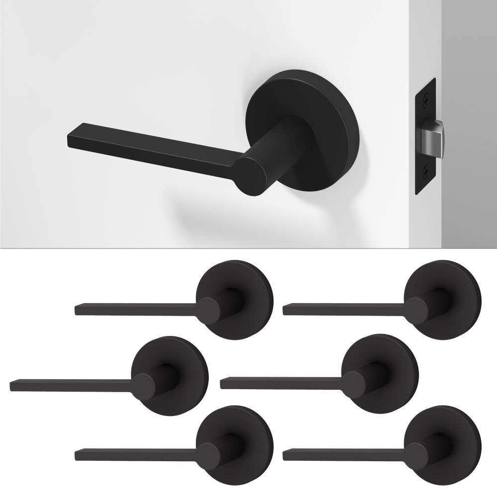 Muse Metal Matte Black Passage Hall/Closet Flat Door Handle with Round Rosette 6-Pack price history on PriceWatchPro