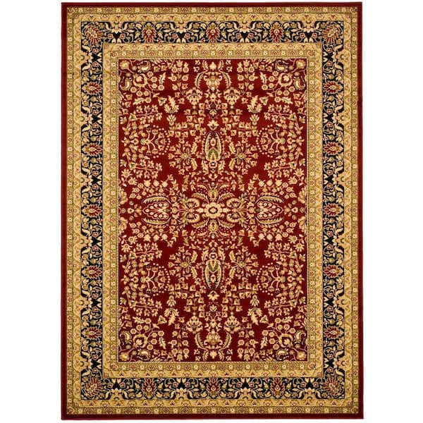 SAFAVIEH Lyndhurst Red/Black 9 ft. x 12 ft. Border Antique Floral Area Rug
