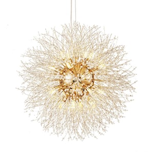 Modern 16-Light Gold Dendelion Chandelier With No Bulbs Included