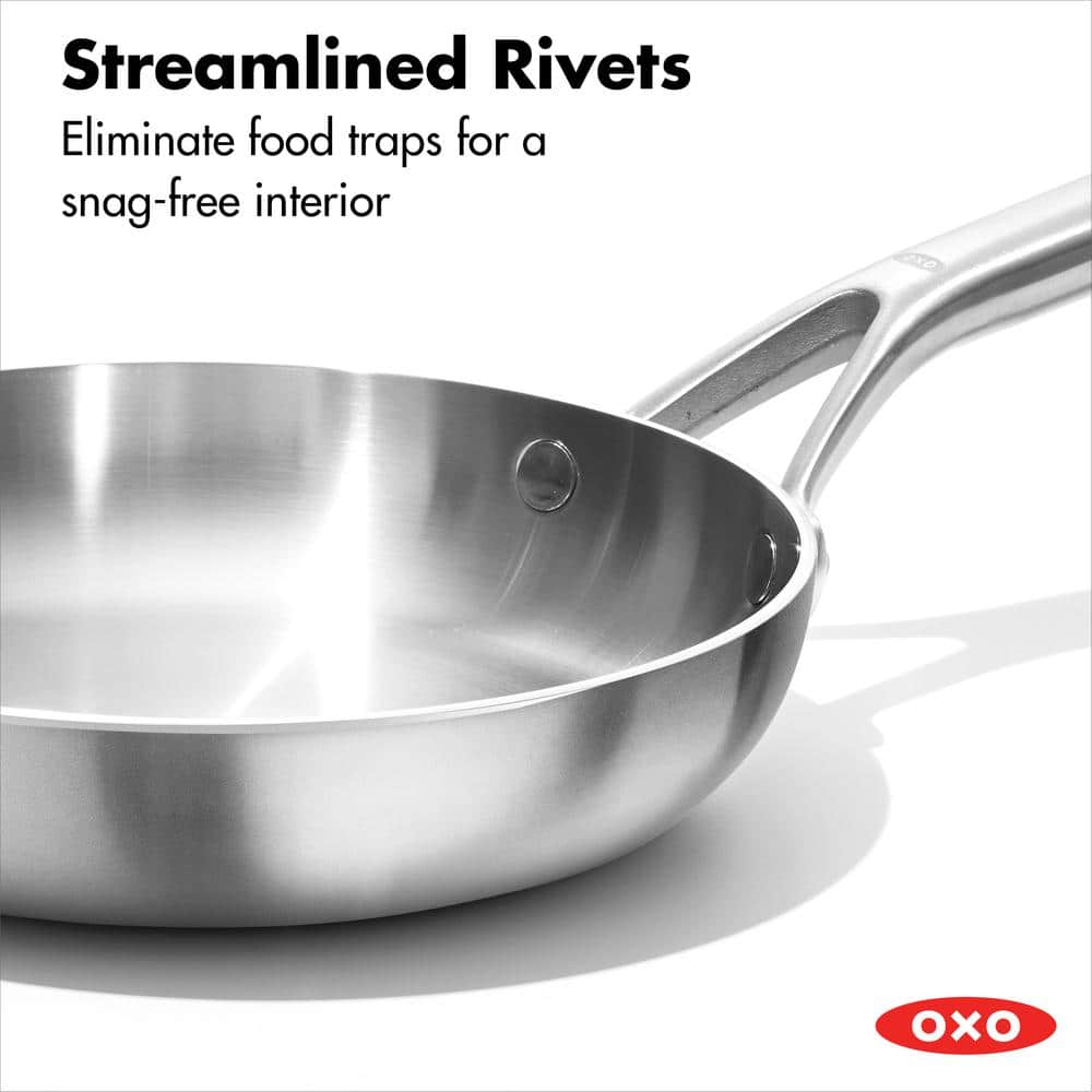 Mira Tri-Ply Stainless Steel 8" Frying Pan with Ceramic Coating