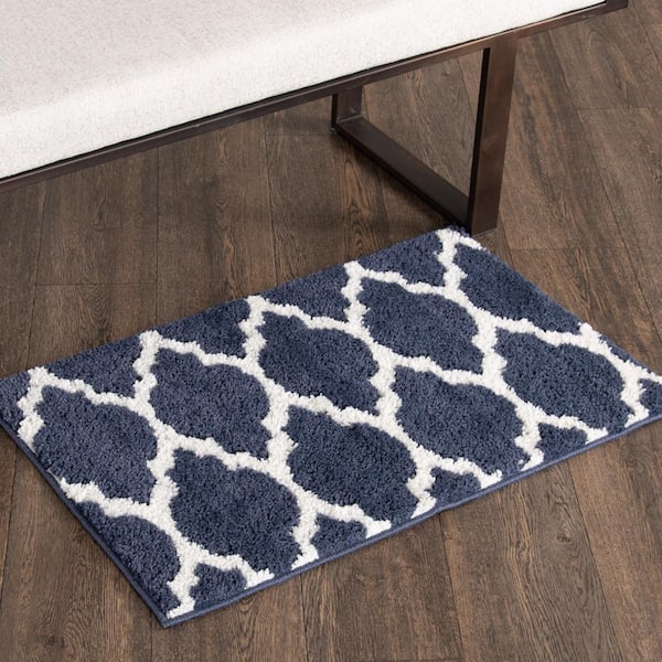 Seyward Blue/Buff 2 ft. x 3 ft. Trellis Area Rug