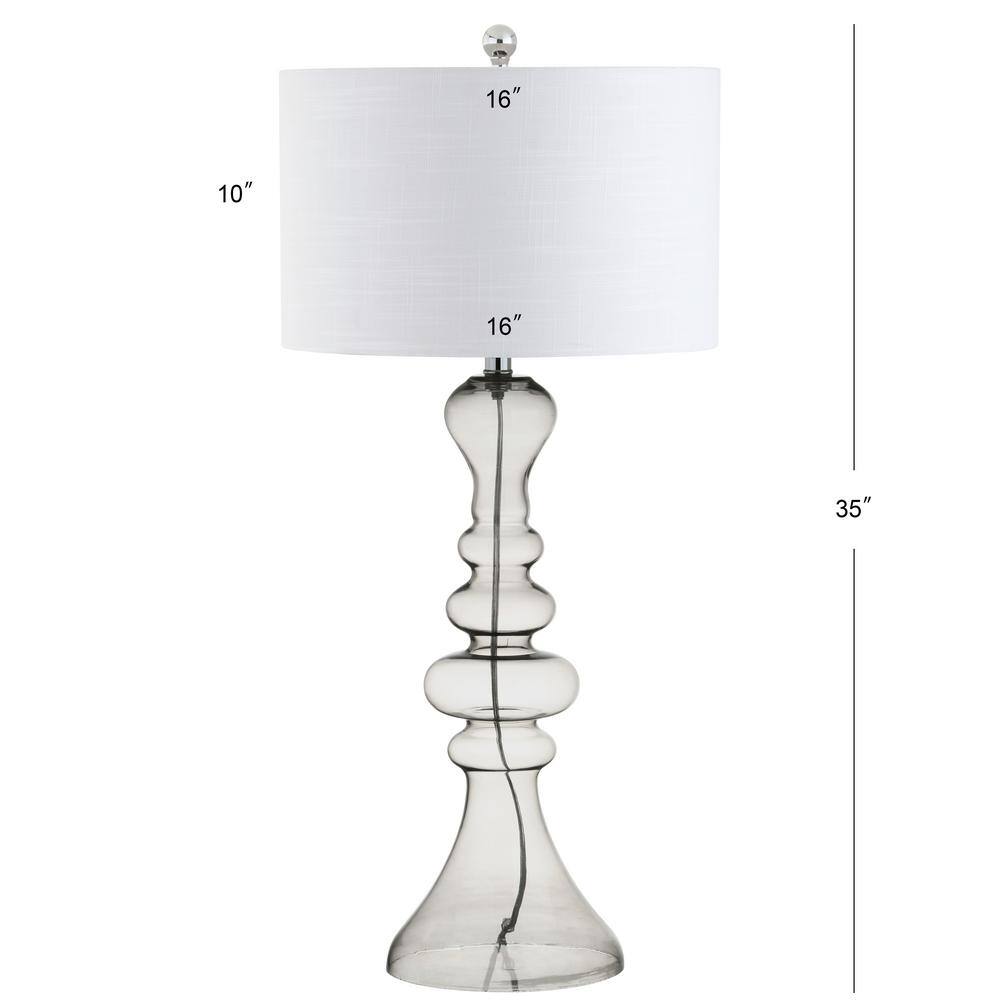 Madeline 35" Smoke Gray Curved Glass LED Table Lamp
