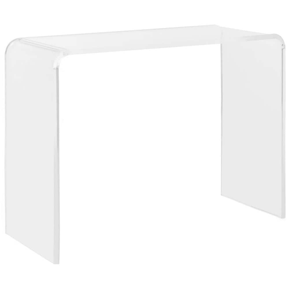 Atka Clear Acrylic Rectangular Console Table with Storage