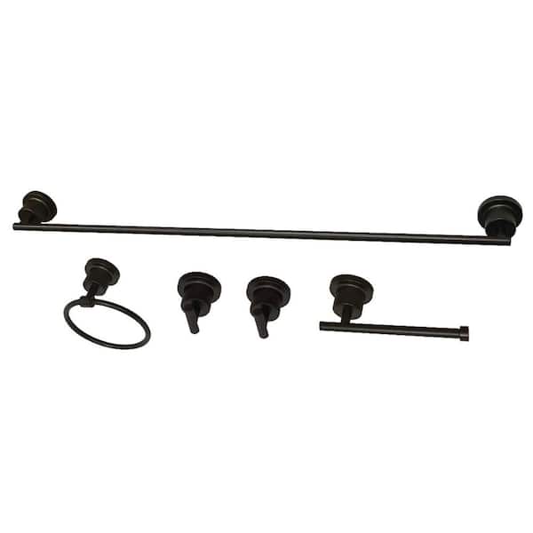 Kingston Brass Modern 5-Piece Bath Hardware Set in Oil Rubbed Bronze