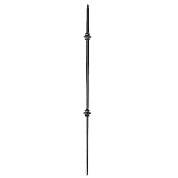 arteferro 44 in. x 1 5/9 in. Double Knuckle Shadow Grey Powder Coated Wrought Iron Metal Stair Baluster