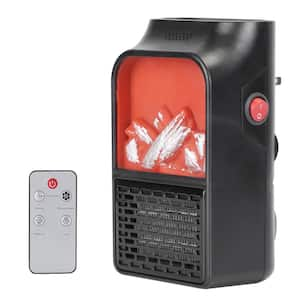 800W Plug-In Heater Wall Outlet Heater Furnace with 360 Rotatable Adjustable Temperature 2 Wind Speeds Remote Control