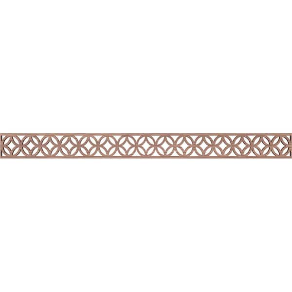 Ekena Millwork Crosby Fretwork 0.375 in. D x 46.375 in. W x 4 in. L Walnut Wood Panel Moulding