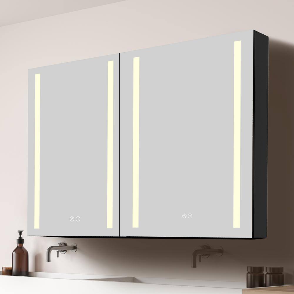 Getpro 40 in. W x 30 in. H Rectangular Black Aluminum Surface Mount