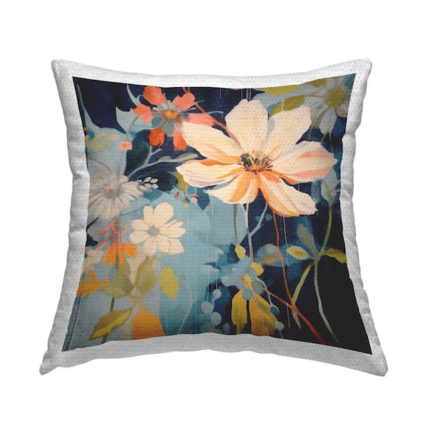 Floral Flux Collage Outdoor Printed Throw Pillow by Lazar Studio