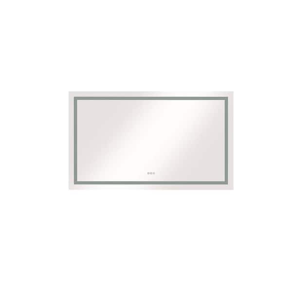 Maincraft 72 in. W x 36 in. H Rectangular Frameless Anti-Fog Wall Mounted LED Light Bathroom Vanity Mirror in Silver