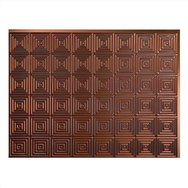 Fasade 18.25 in. x 24.25 in. Oil Rubbed Bronze Miniquattro PVC Decorative Backsplash Panel