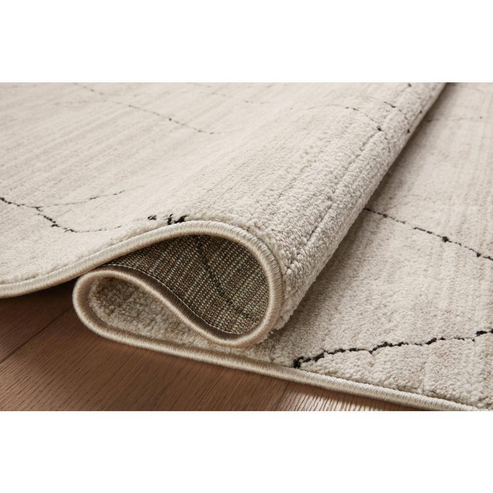 Darby Sand and Charcoal Geometric Hand-Knotted Area Rug 2'-7" x 4'