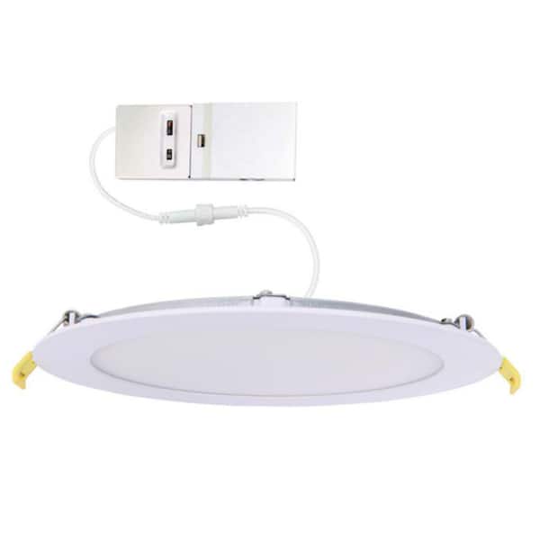 HALCO LIGHTING TECHNOLOGIES 8 in. Adjustable CCT Aluminium Housing IC Rated Dimmable Indoor Outdoor Integrated LED Recessed Light Trim (6-Pack)