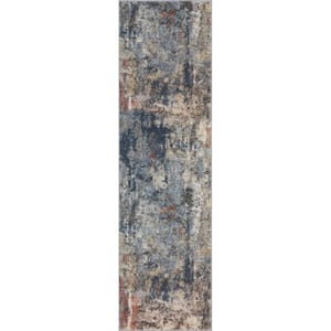 Reina Abstract Navy 2 ft. x 3 ft. Indoor Area Rug