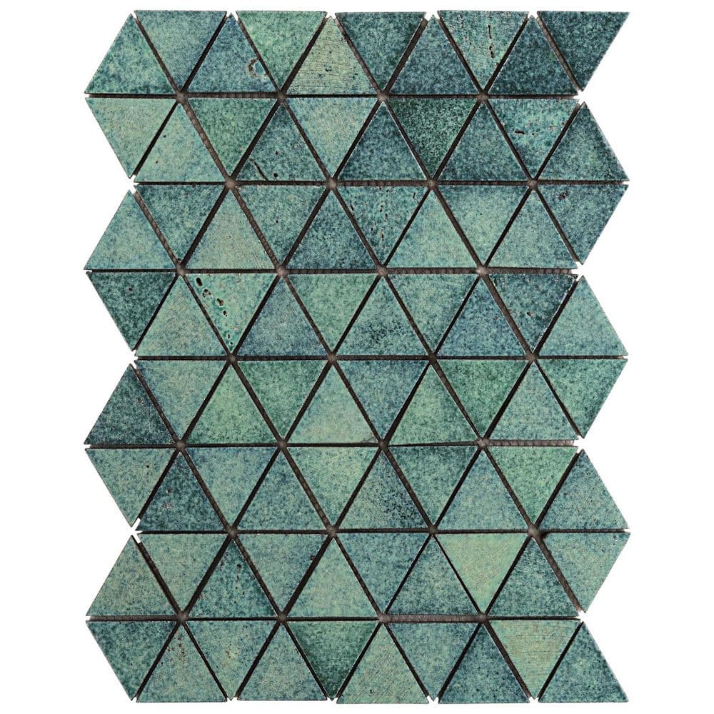 Williamsburg Green 5 in. x 0.39 in. Triangle Glossy Lava Stone Mosaic Floor and Wall Tile Sample price history on PriceWatchPro
