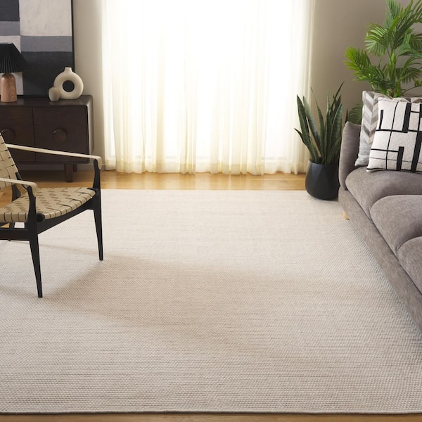 Vermont 9 ft. x 9 ft. Square Ivory Solid Color Area Rug