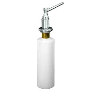 Kitchen Sink Deck Mount Liquid Soap/Hand Sanitizer Dispenser with Refillable 12 oz Bottle in Polished Chrome