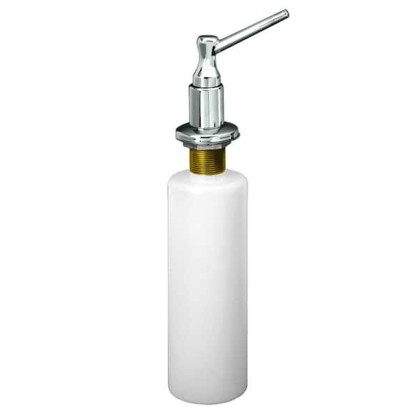 Westbrass Kitchen Sink Deck Mount Liquid Soap/Hand Sanitizer Dispenser with Refillable 12 oz Bottle in Polished Chrome