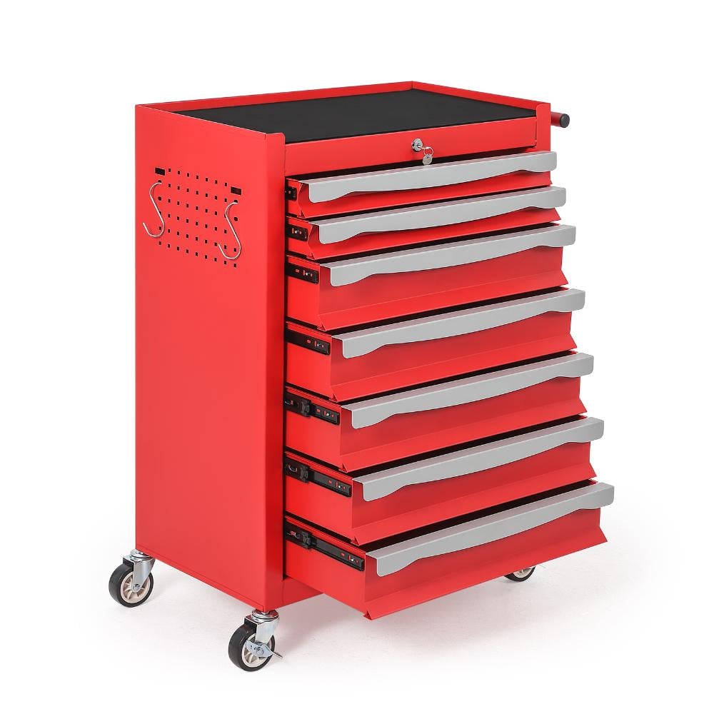 Heavy Duty 24.21 in. W Red Rolling Tool Box with Keyed Lock, Drawer Liners & Link Buckle price history on PriceWatchPro