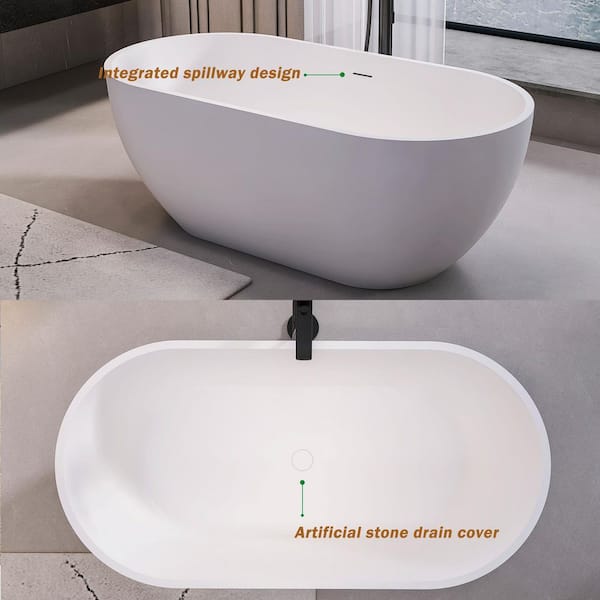 Xspracer Pure 59 in. x 29.5 in. Solid Surface Stone Resin