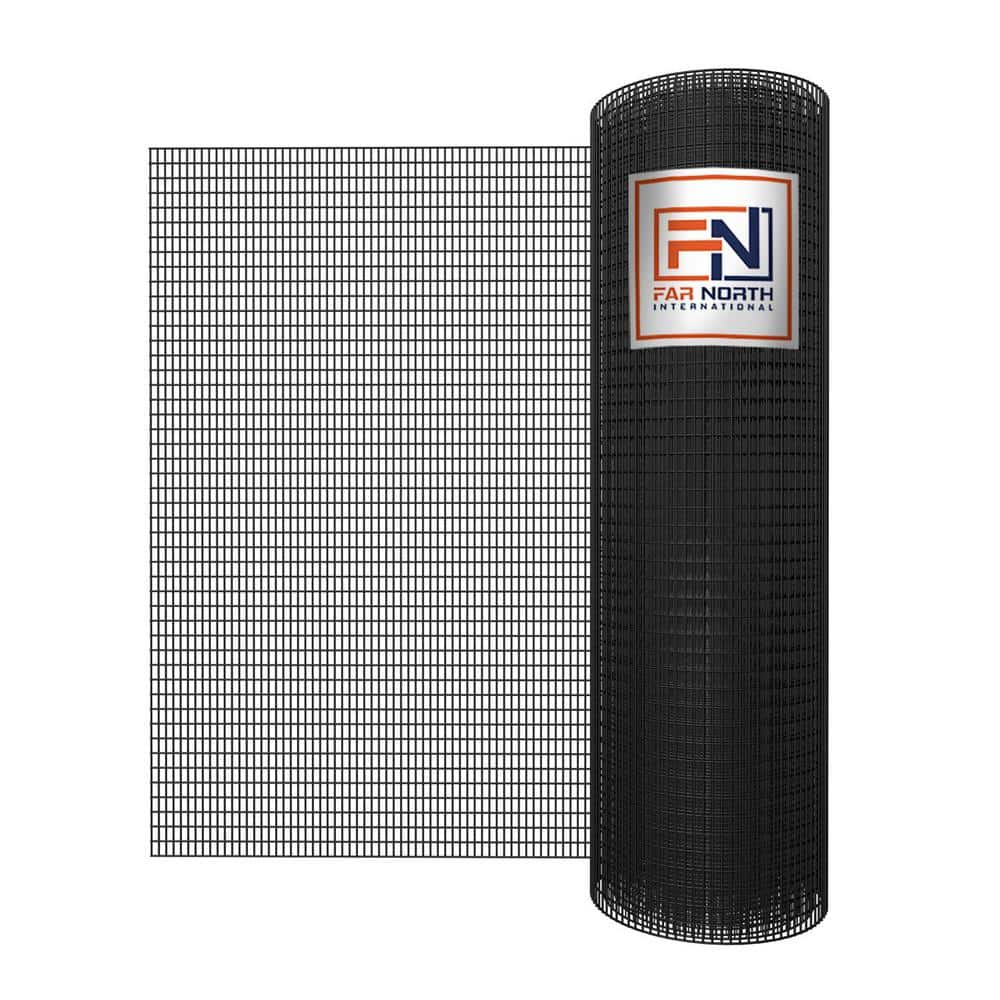 FAR NORTH INTERNATIONAL 2 ft. x 50 ft. 16-Gauge Black PVC Coated Welded  Wire with 1 in. x 1/2 in. Mesh Size W1624501HB - The Home Depot