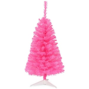 3 ft. Pink Artificial Christmas Tree Mini Xmas Pine Tree Holiday Decoration