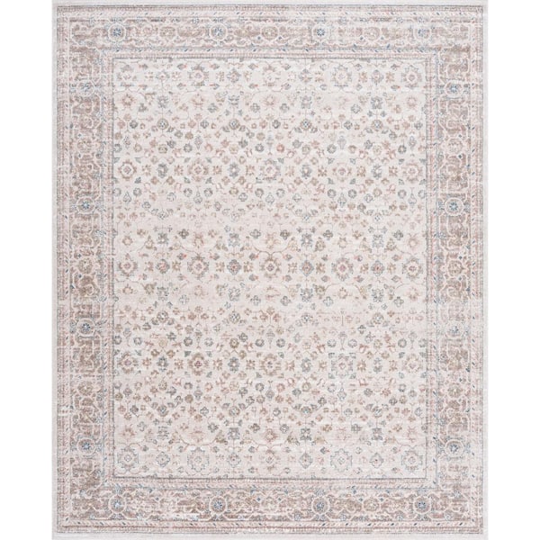 Magic Traditional Blue and Cream 8 ft. x 10 ft. Oriental Indoor Area Rug