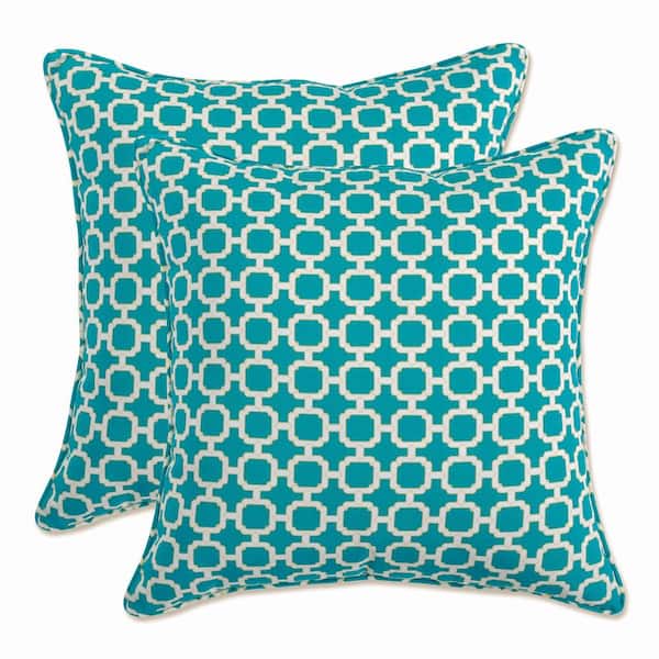 Pillow Perfect Green Square Outdoor Square Throw Pillow 2-Pack