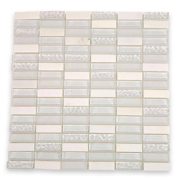 Ivy Hill Tile Contempo Condensation Blend Glass Mosaic Floor and Wall Tile - 3 in. x 6 in. x 8 mm Tile Sample