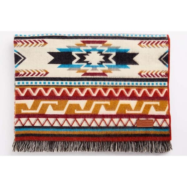 HomeRoots Charlie Off White Ikat Acrylic Throw Blanket 2000479761 - The ...