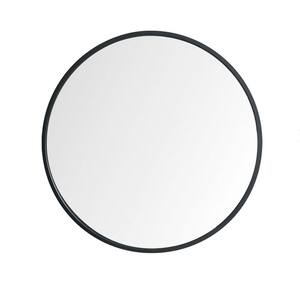 27.5 in. W x 27.5 in. H Large Round Metal Framed Wall Bathroom Vanity Mirror in Black