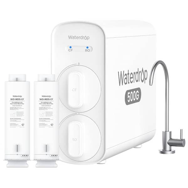 WD-G5P500 Reverse Osmosis Water Filter NSF/ANSI 372 Certified 7 Stage 500G 2:1 Pure to Drain Extra 2 WD-G5P500-CF Filter