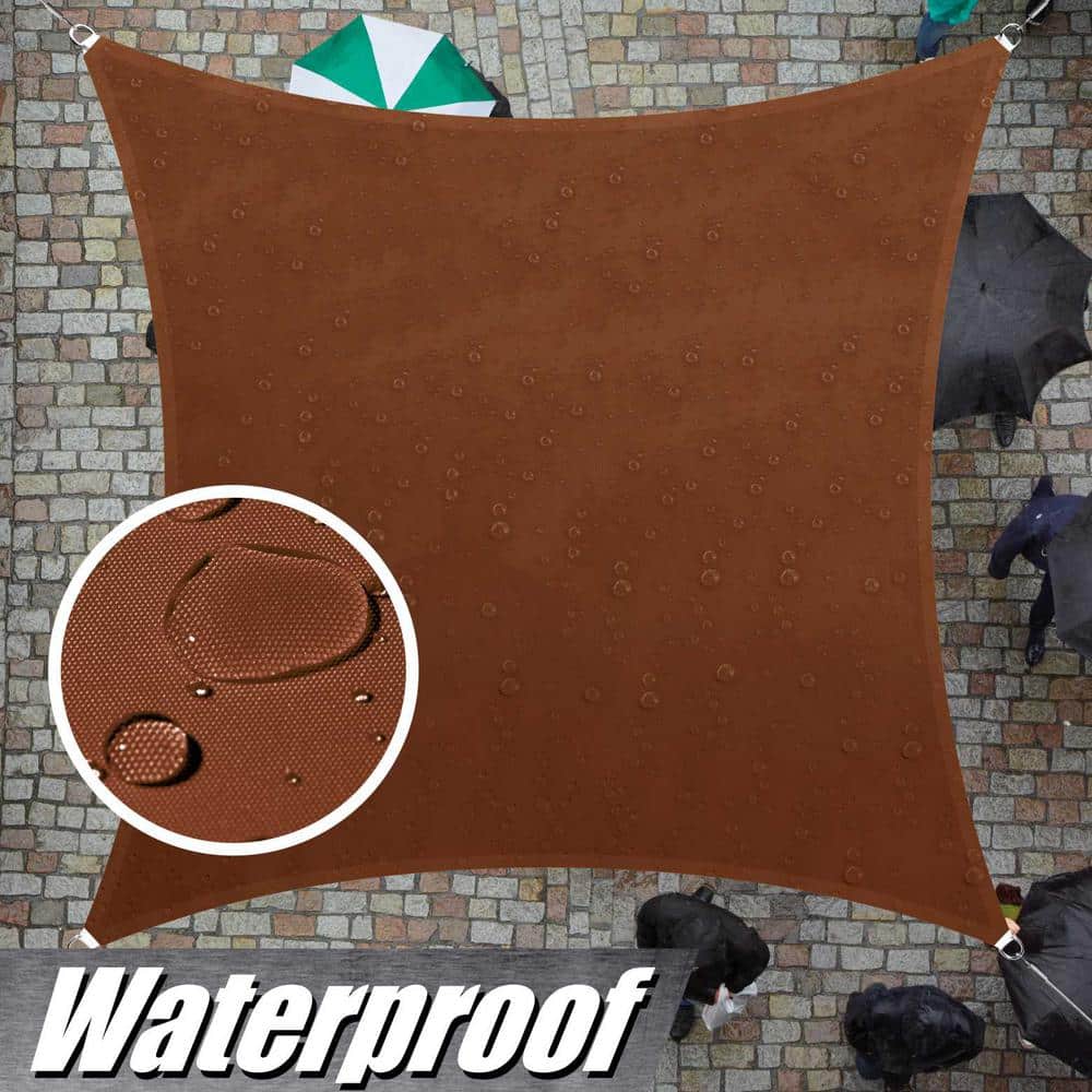 Waterproof Gray 9.5 ft Square Shade Sail for Patio