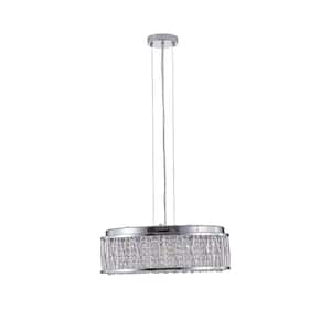 7 Light Chrome Modern Crystal Chandelier for Kitchen Island Dinning Bedrooms and Hallway with No Bulbs Included