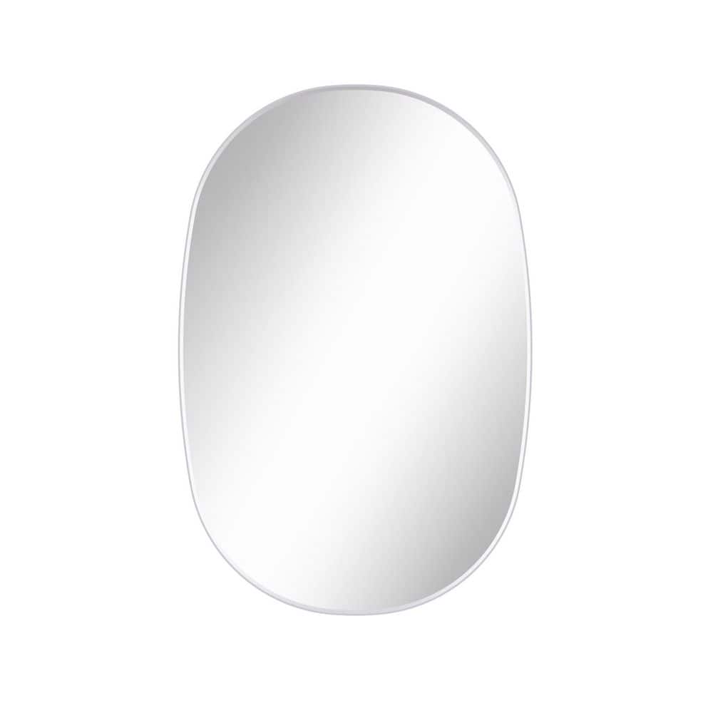24 in. W x 36 in. H Oval Aluminum Framed Wall Mounted Bathroom Vanity Mirror in White price history on PriceWatchPro